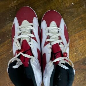 Red and White High-Top Sneakers